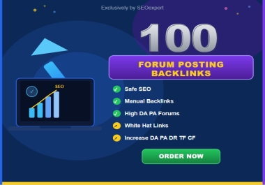I Will Do 100 High DA Forum Posting With Dofollow Backlinks for SEO