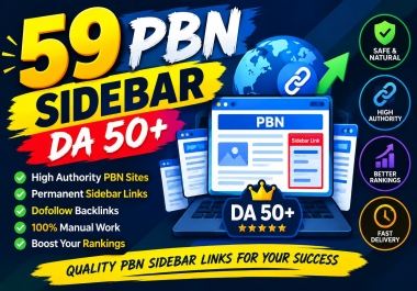I Will Provide 59 PBN Sidebar Backlinks From DA 50+ Websites