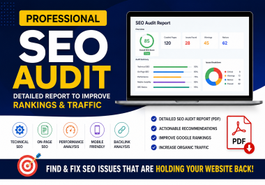 I will perform a professional SEO audit and provide an actionable report