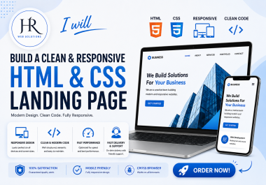 I will design and develop a responsive HTML CSS landing page
