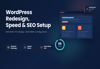 I will redesign WordPress website,  optimize speed and setup Rank Math SEO