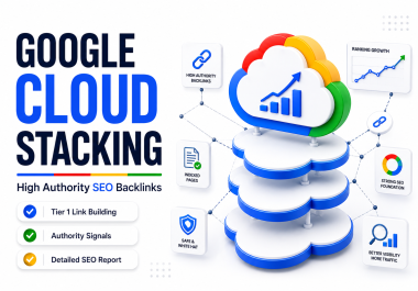I will build 100 Google cloud stacking backlinks for SEO and website authority