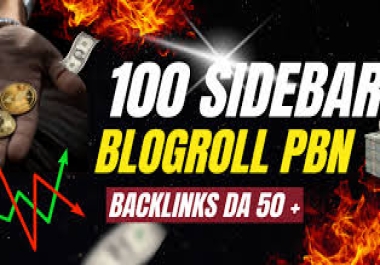 Get 100 SideBar Blogroll Permanent HomePage Dofollow PBN Backlinks DA 50+ Websites - Footer