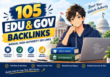 105 Premium EDU & GOV Backlinks - Manual High-Authority SEO Links