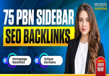 75 PBN Homepage Blogroll Sidebar Backlinks With Fresh Unique Domains DoFollow SEO Links