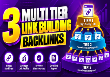 Premium 3 Multi Tier Link Pyramid SEO Package Powerful Backlink Link Building