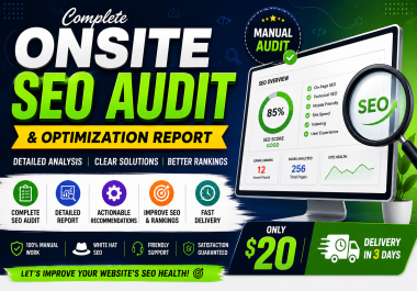 I will do a complete onsite SEO audit and optimization report