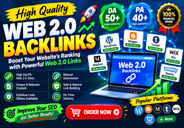 I Will Create 25 High Quality Web 2.0 Backlinks for Your Website
