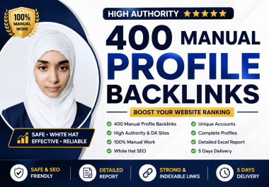 I Will Create 400 High Authority Manual Profile Backlinks