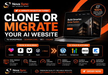 I will clone or migrate your AI website to WordPress,  GHL,  Wix or Kajabi