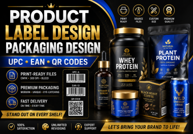 I Will Design Product Labels,  Packaging,  UPC,  EAN,  QR Codes,  and Barcodes