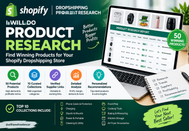I Will Do Shopify Product Research,  Image Editing,  and High-Converting Product Listing Graphics
