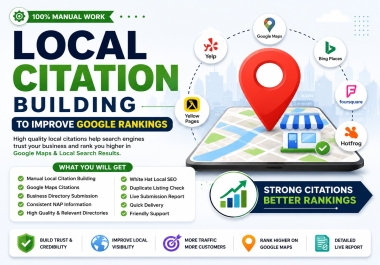I Will Build Local Citations,  Google Map Ranking and Directory submission