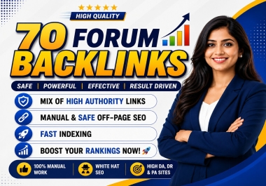 I will create 70 forum posting backlinks for better Google rankings