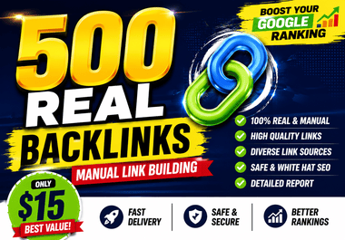 I Will Build 500 Real High Quality SEO Backlinks Manually for Google Ranking