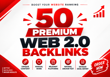 50 Premium Manual High-Authority Web 2.0 Backlinks with Unique SEO Content