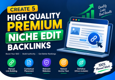 Create 5 High Quality Premium Niche Edit Backlinks