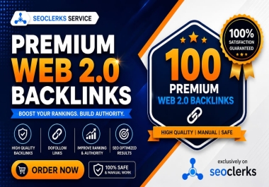 Create 100 High Quality Manual Web 2.0 Backlinks for SEO,  Google Ranking & Authority