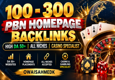 I Will Build 100 to 300 High DA 50+ PBN Homepage Backlinks for Casino and All Niches
