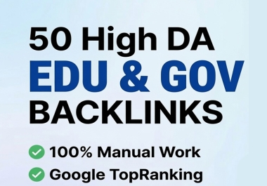 I will provide 50 High DA backlinks for Google Top Ranking