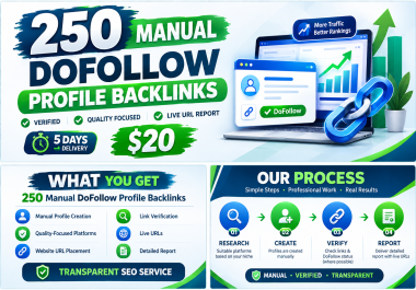 I Will Create 250 High Quality Do Follow Profile Backlinks Manually
