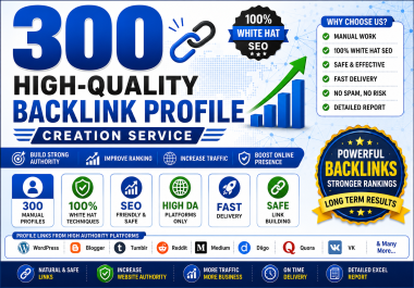 300 High-Quality Backlink Profile Creation Service