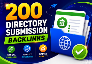 I will create 200 manual directory submission backlinks for website visibility