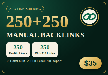 I will create 250 profile and 250 web 2.0 backlinks for your website