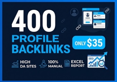 I will create 400 high DA manual profile backlinks for organic ranking