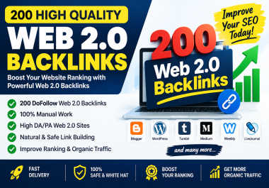 200 Web 2.0 Backlinks for SEO - High Quality Dofollow Links