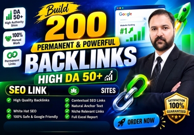 200 High Quality Manual SEO Backlinks White Hat Link Building
