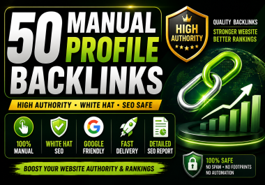 50 High DA Manual Profile Backlinks