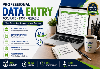 Professional Data Entry and Copy Paste Work