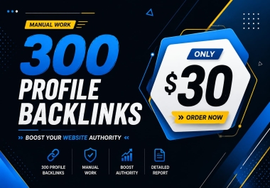 I will build 300 premium manual profile backlinks for better SEO authority