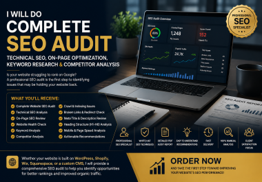 I Will Do Complete SEO Audit,  Technical SEO,  On Page SEO & Keyword Research.