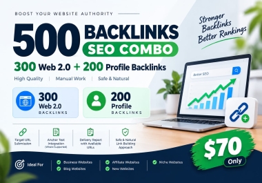 I Will Create 300 Web 2.0 and 200 Profile Backlinks for SEO