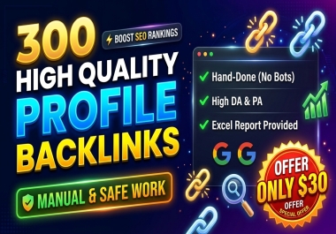 I will build 300 quality profile backlinks for SEO