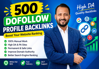 500+ Do Follow Profile Backlinks Service with Index Support