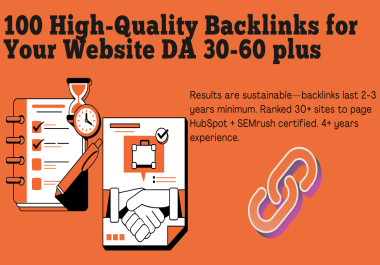 100 high quality backlink da 30 to 90 plus