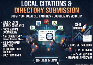 I will do manual local citations and 100 directory submissions for local SEO