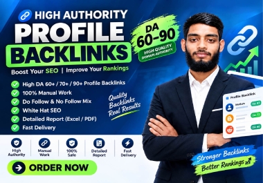 I will build white hat dofollow profile backlinks for SEO