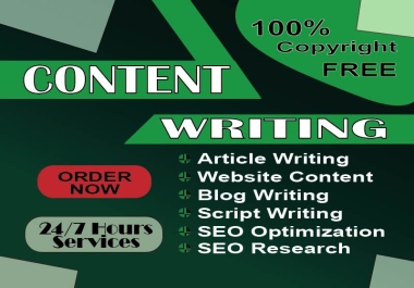 I will Write 800 Words a uniqe the high quality SEO optimized content or Blog post
