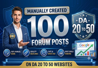 Get 100 manually created high authority forum post