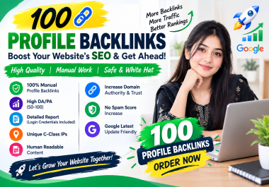I will create 100 manual high domain authority SEO backlinks profiles