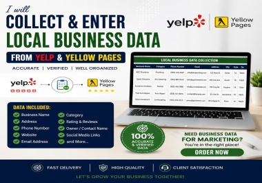 I will do data entry from Local Business Citations and business directories