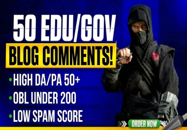 50 EDU/GOV Blog Comments - DA/PA 50+ Low OBL Relevant Comments