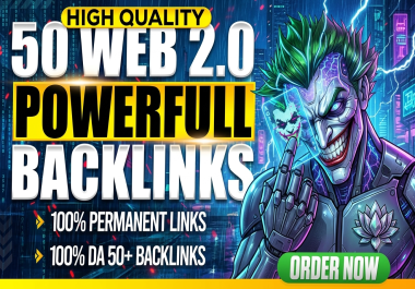 I will provide 50 high-quality Web 2.0 backlinks