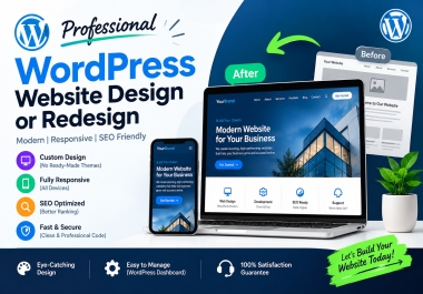 I will create a professional WordPress website design or redesign using Elementor
