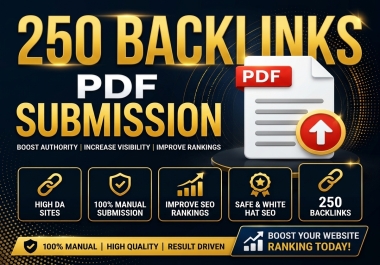 I Will Build 250 Manual PDF Submission Backlinks for SEO