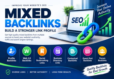 I will build mixed backlinks for SEO with All link building types
